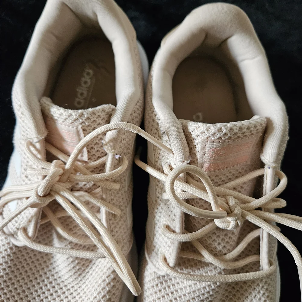 Adidas Cream Sneakers Knit Upper Minimalist Design